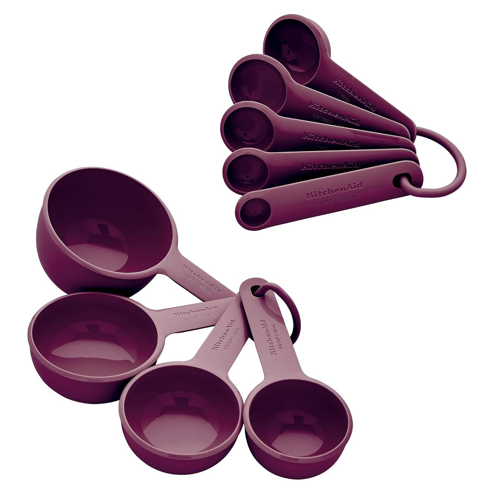 Juego de Tazas y Cucharas Medidoras KitchenAid 9 Piezas Remolacha