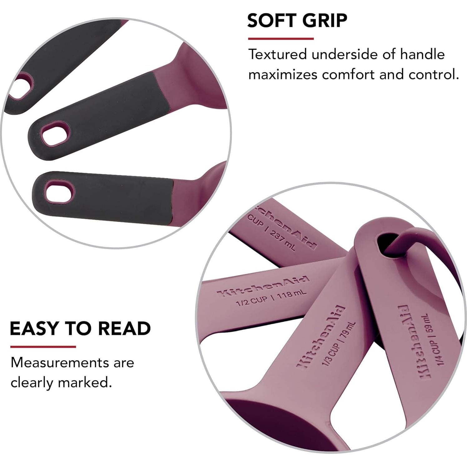 Juego de Tazas y Cucharas Medidoras KitchenAid 9 Piezas Remolacha