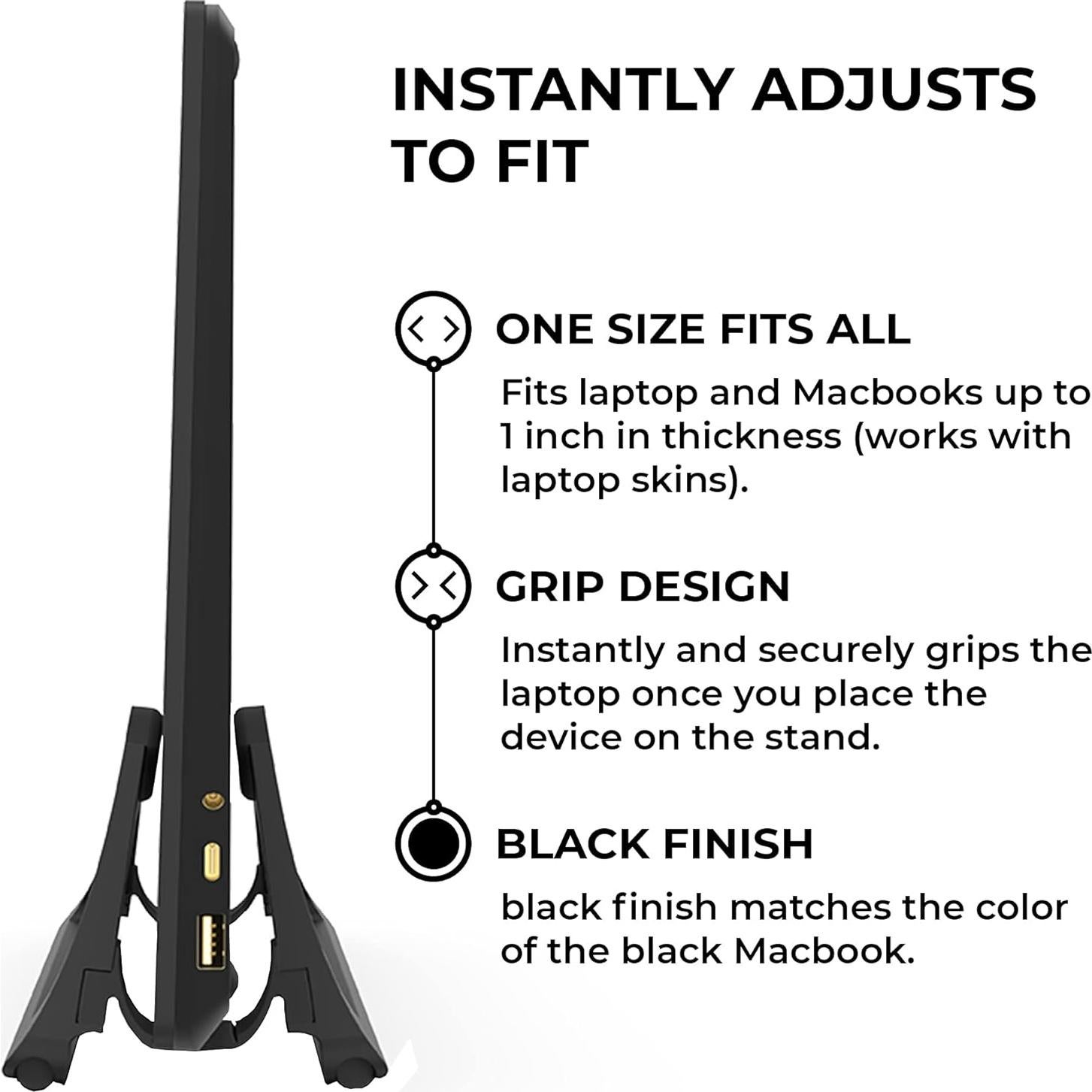 Soporte Vertical para Laptop HumanCentric Negro Ajustable