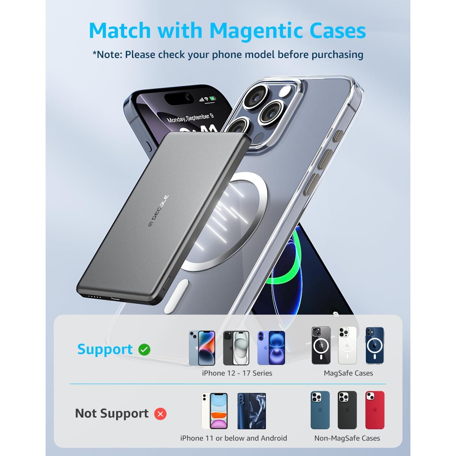 Batería portátil Air MagSafe 5000mAh Carga Inalámbrica iPhone