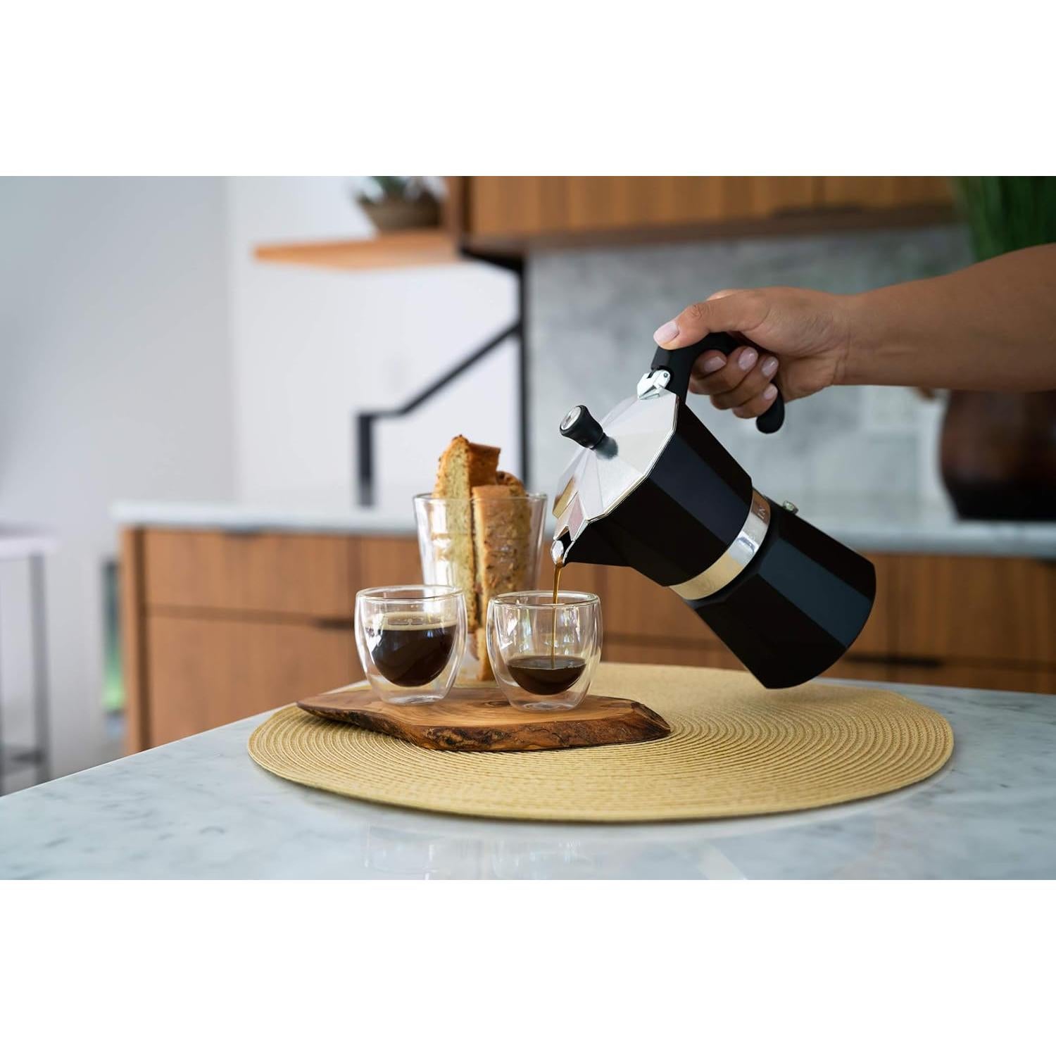 Cafetera Moka Bellemain de Aluminio 3 Tazas Negra