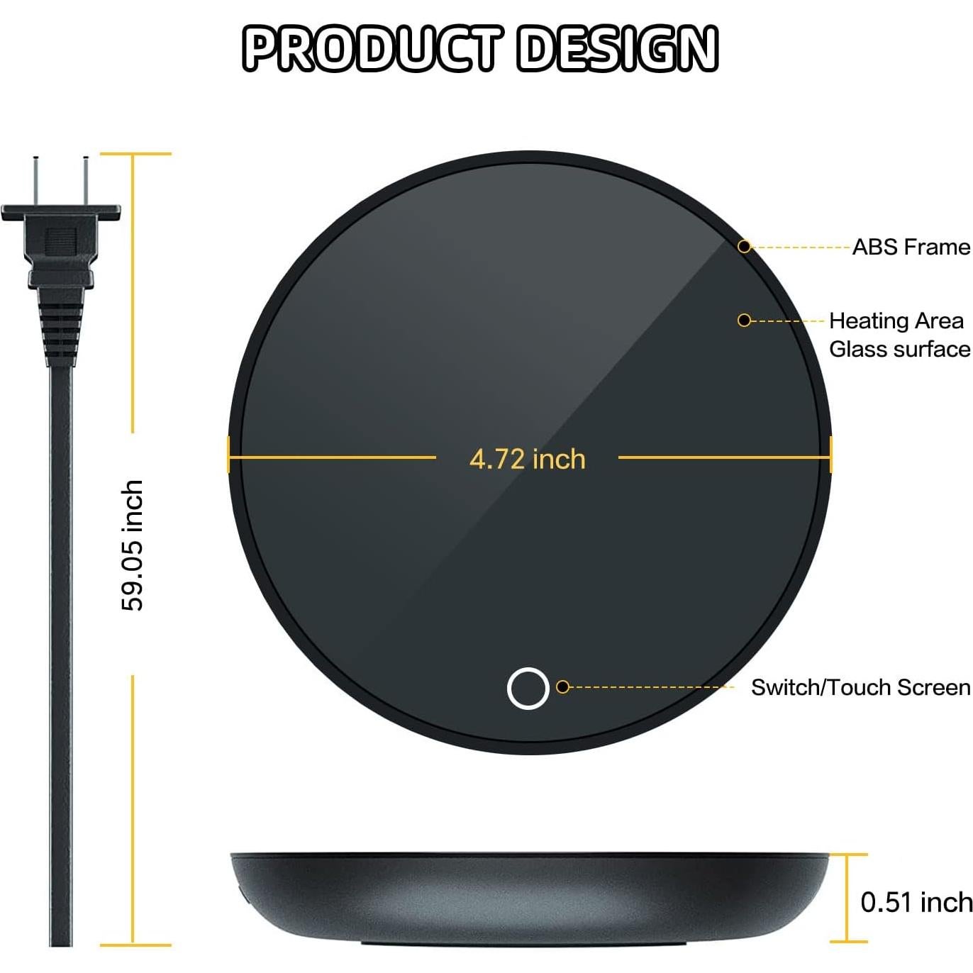 Calentador de Tazas Jisile 2 Temperaturas Automático 12cm