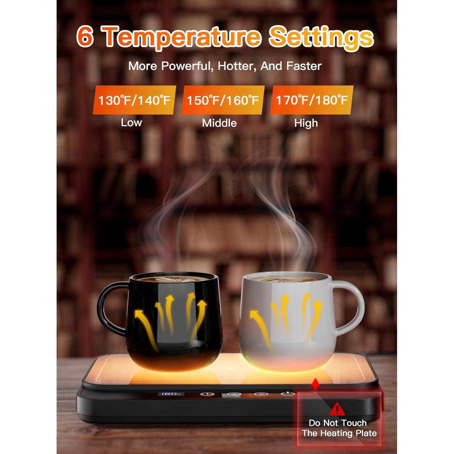 Calentador de Tazas Misby 50W con 6 Temperaturas y Apagado Automático