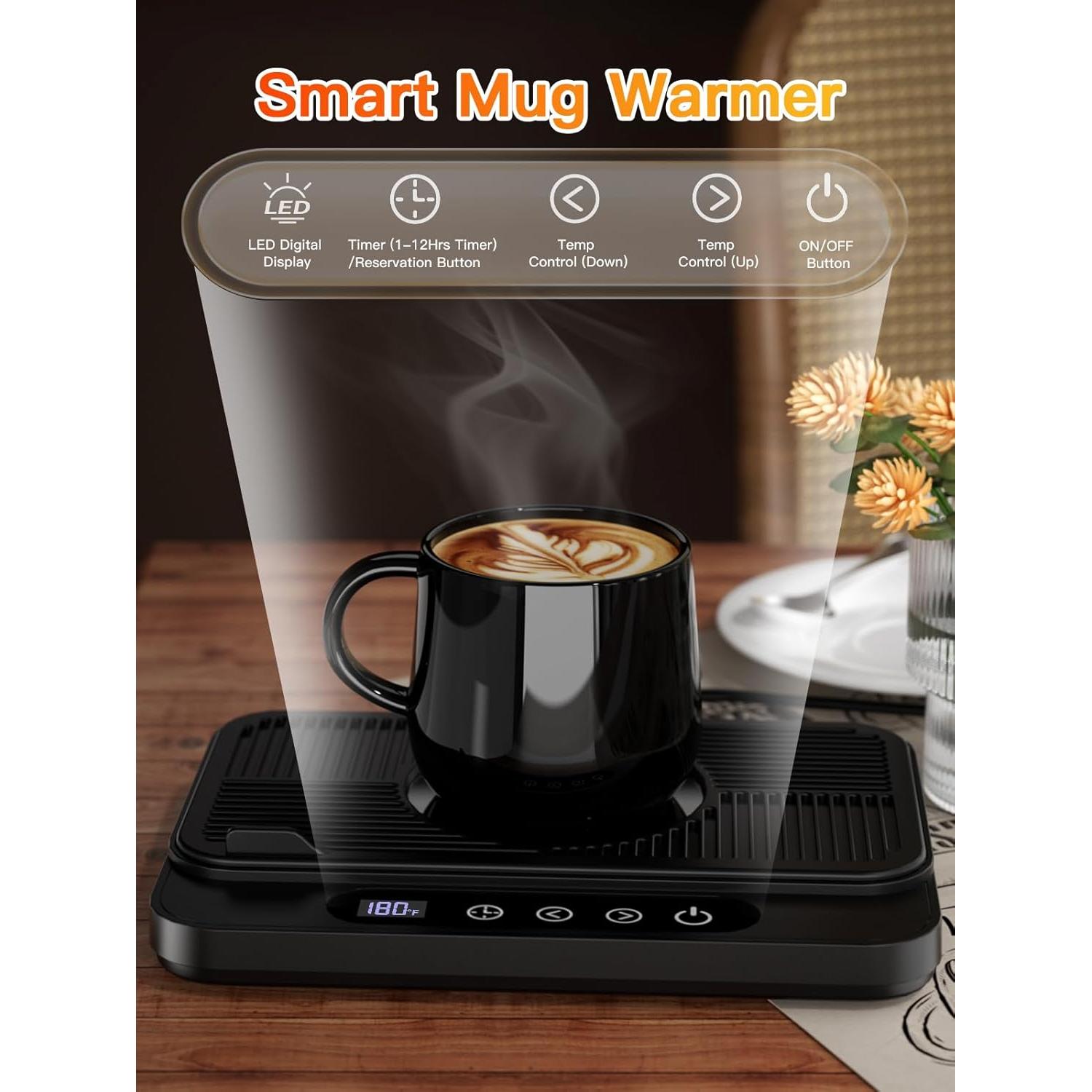 Calentador de Tazas Misby 50W con 6 Temperaturas y Apagado Automático