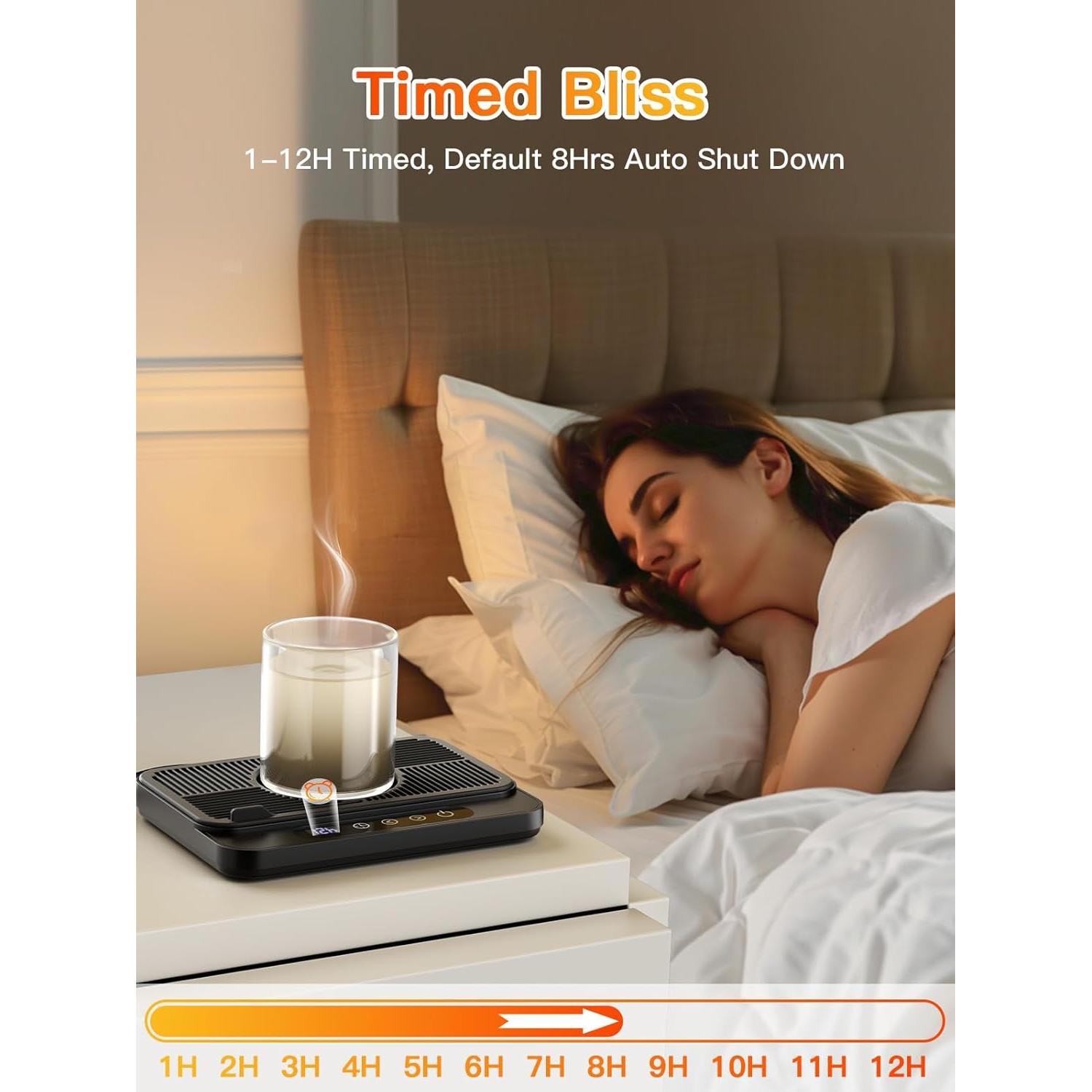 Calentador de Tazas Misby 50W con 6 Temperaturas y Apagado Automático