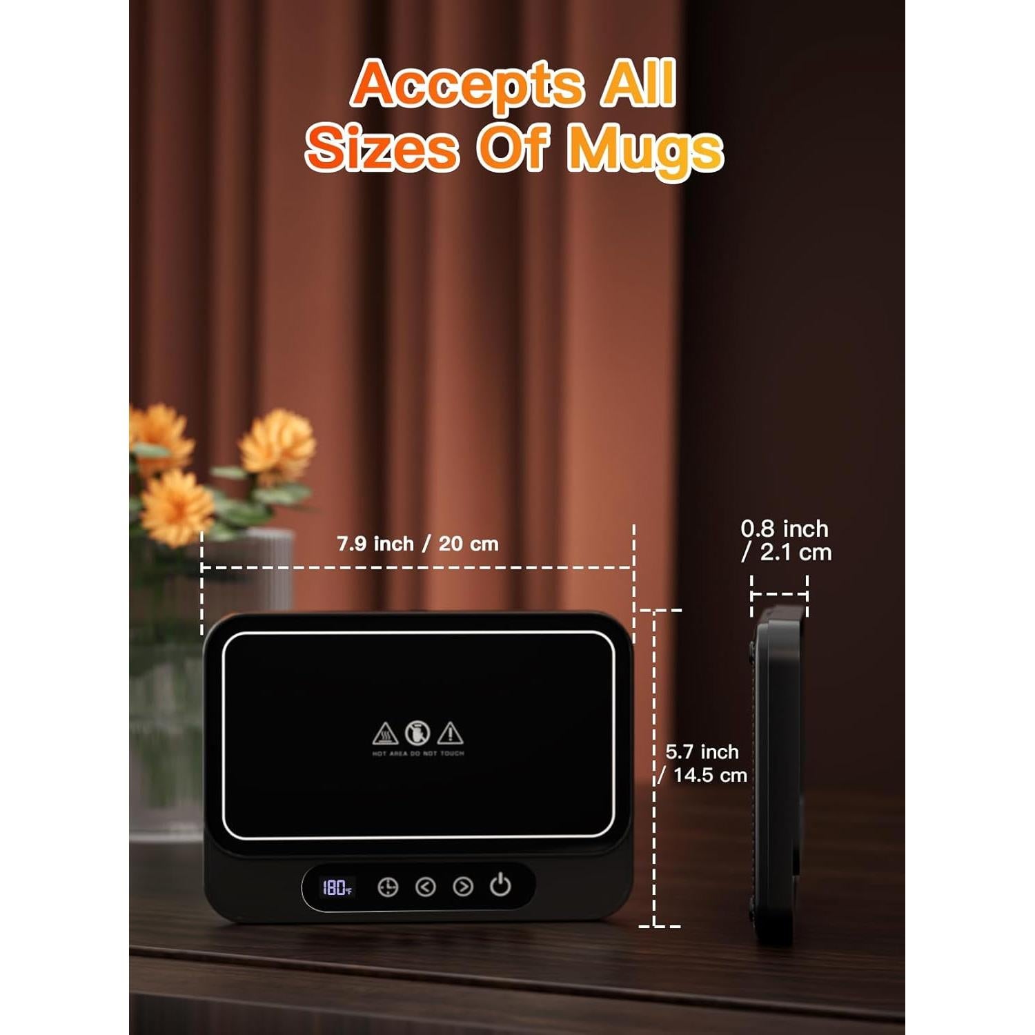 Calentador de Tazas Misby 50W con 6 Temperaturas y Apagado Automático