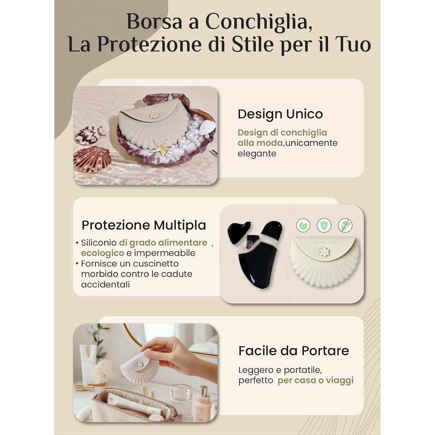 Herramienta Gua Sha Facial Rena Chris Obsidiana Negra 8.2cm