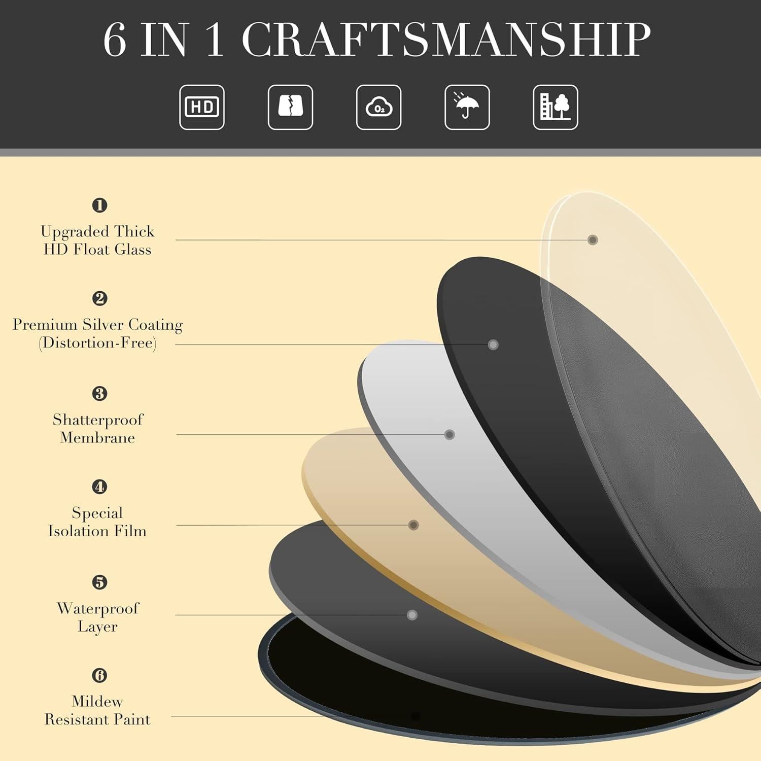 Espejo de Cuerpo Completo Beauty4U 165x61 cm Negro Arco