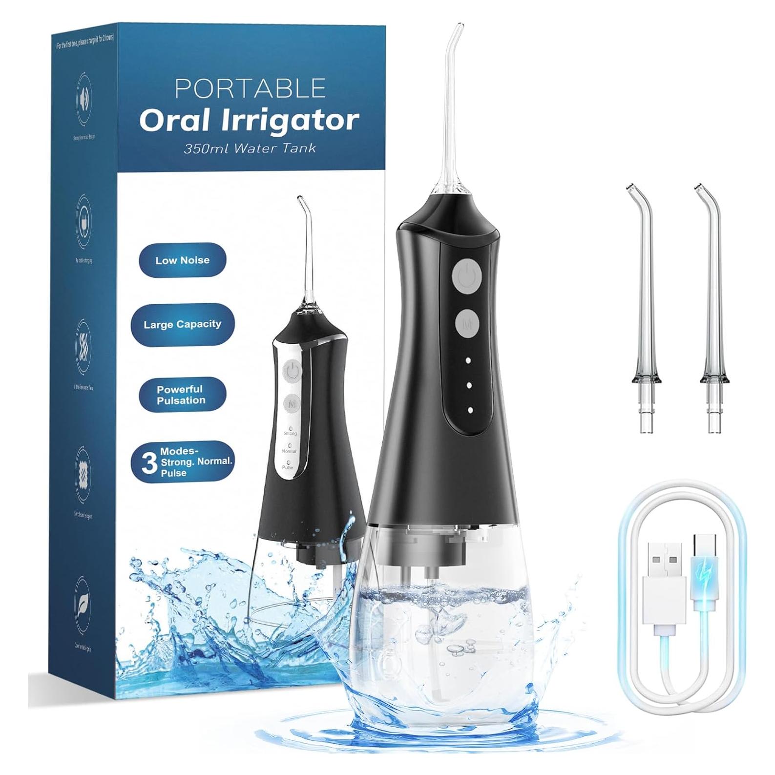 Irrigador Oral Inalámbrico URSMILEKIT Negro 350ml IPX7