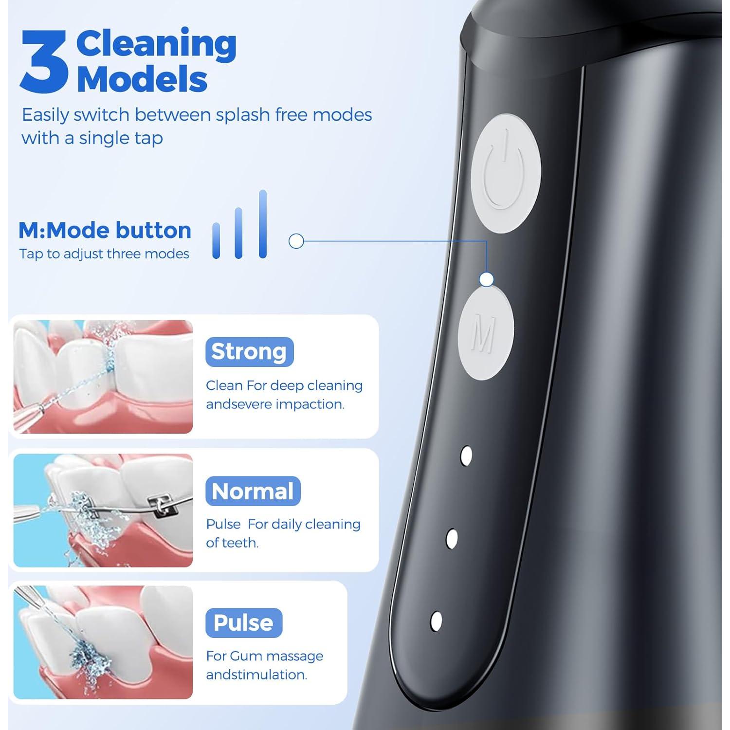 Irrigador Oral Inalámbrico URSMILEKIT Negro 350ml IPX7