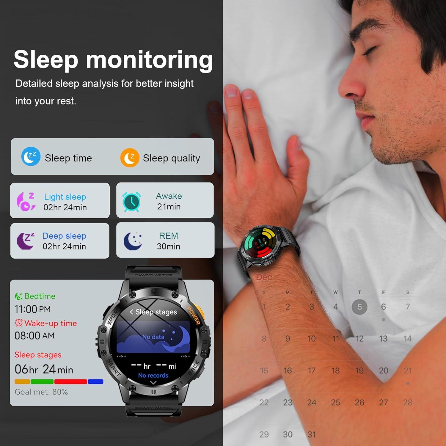 Reloj Inteligente Militar Tiwain con Linterna y 170 Modos