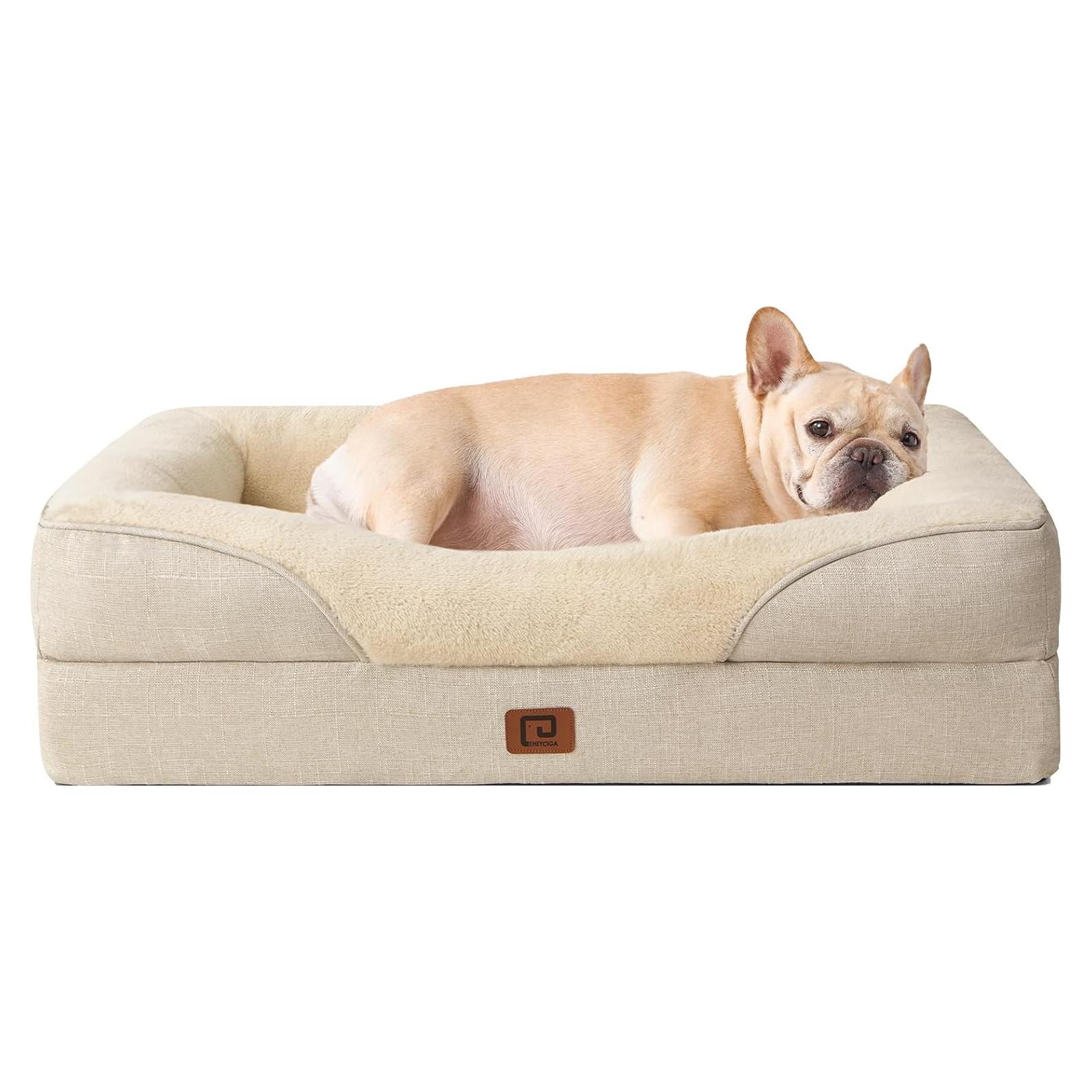Cama Ortopédica para Perros EHEYCIGA 76x50 cm Beige