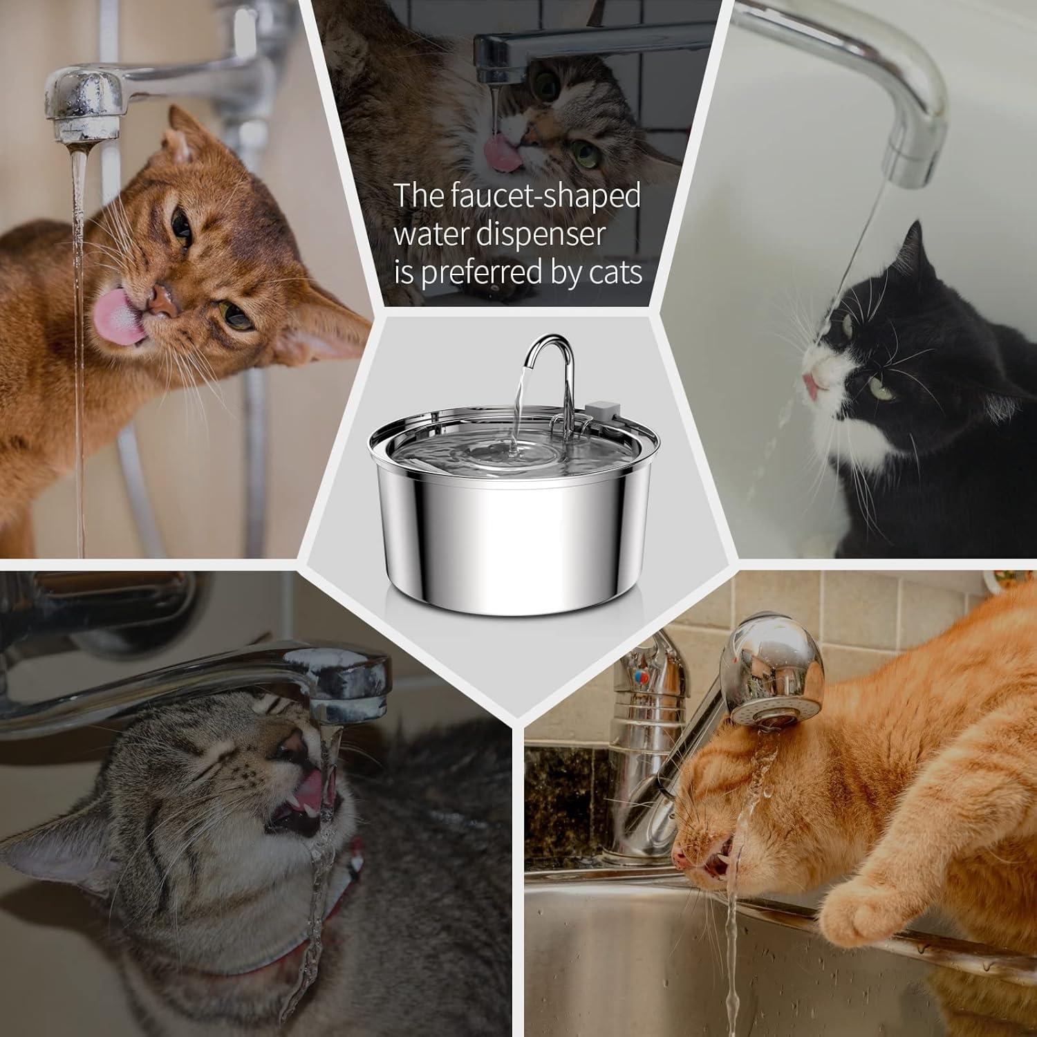Fuente de Agua Automática para Gatos Tomxcute 3.2L Acero Inoxidable