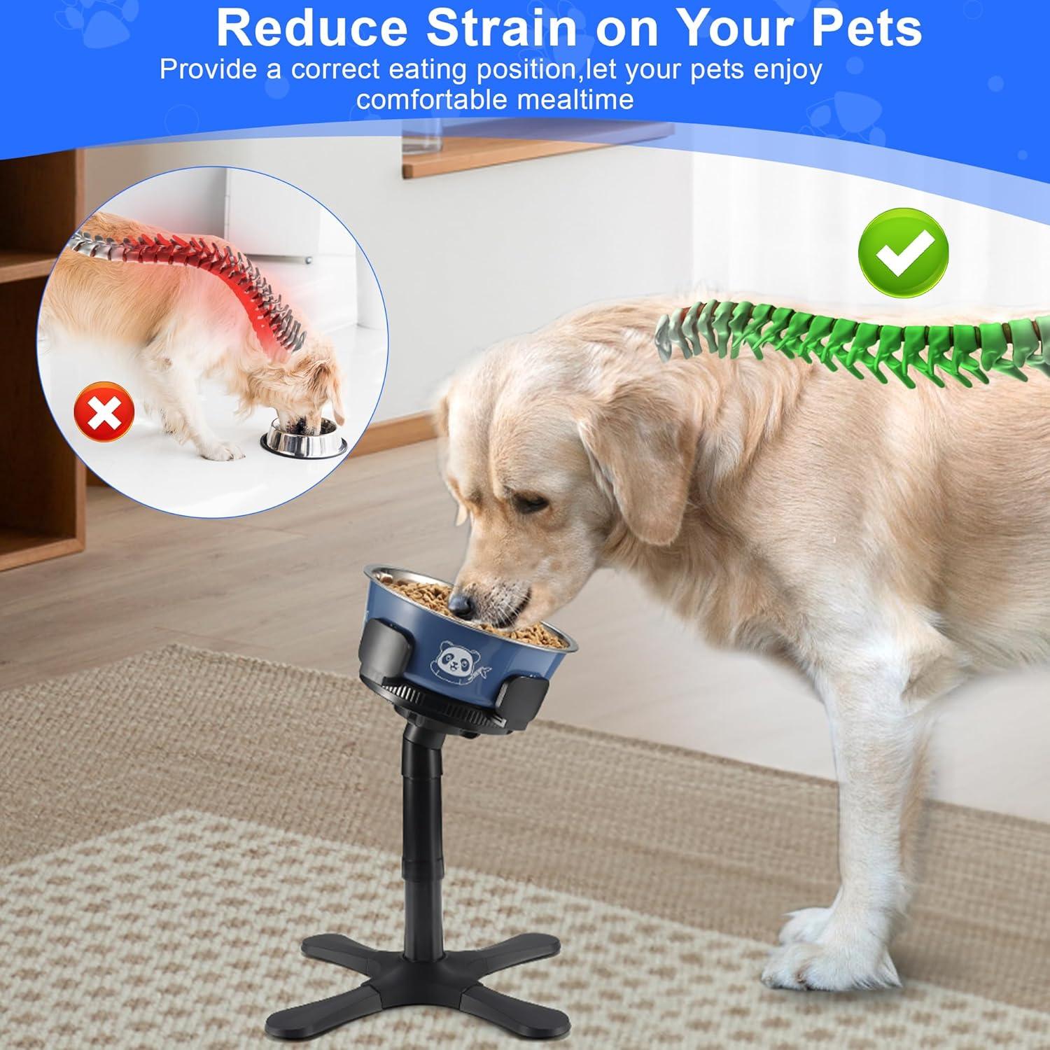 Soporte Elevado para Cuencos de Perro KMXASP Ajustable 3 Alturas