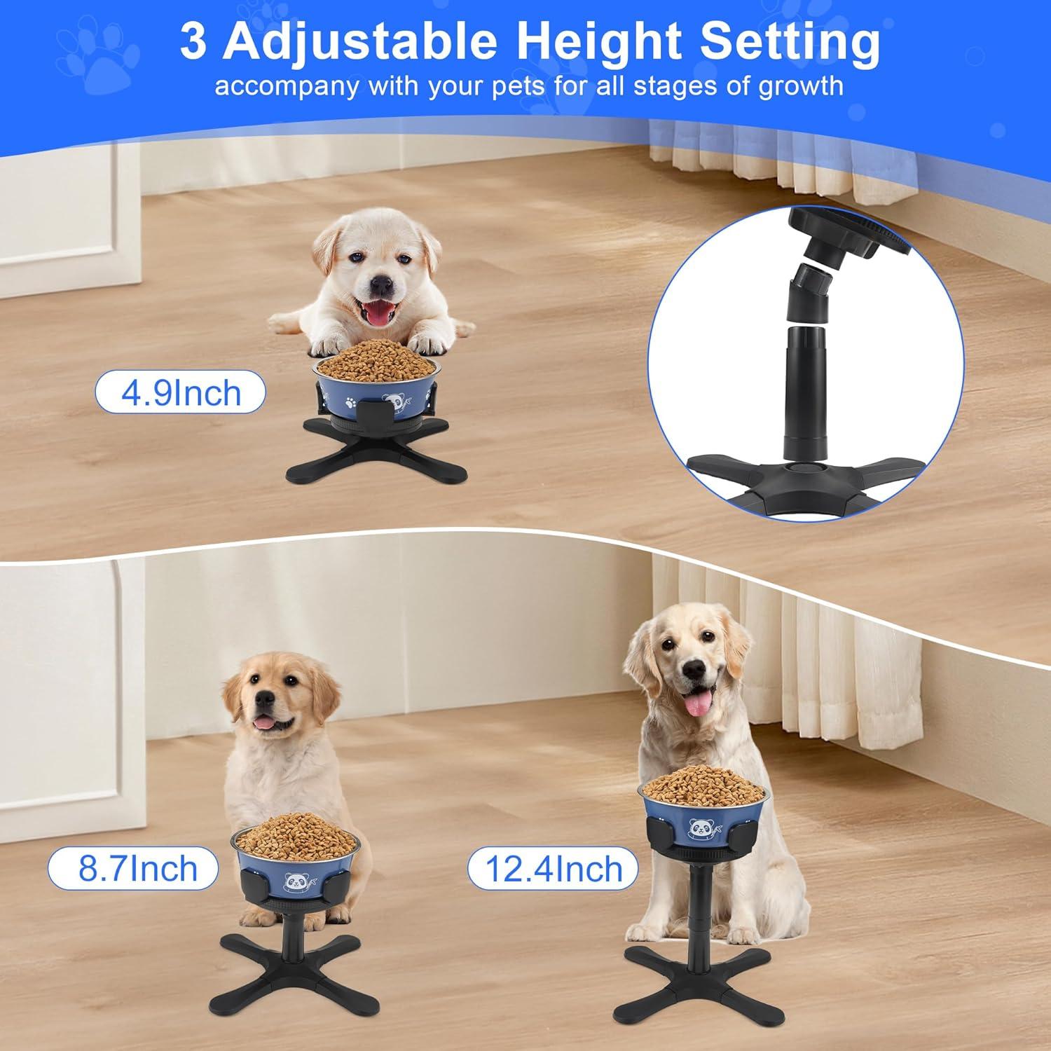 Soporte Elevado para Cuencos de Perro KMXASP Ajustable 3 Alturas
