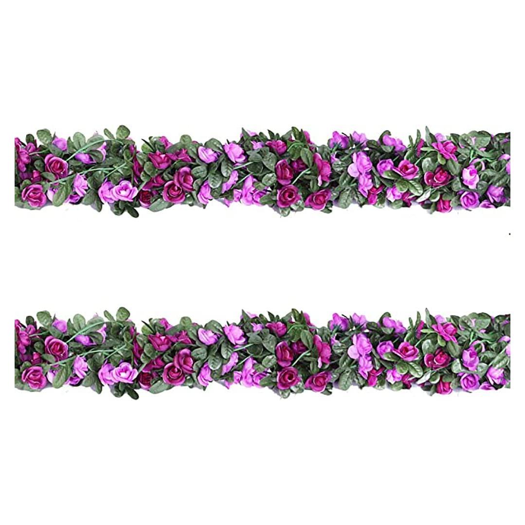 Guirnalda Artificial Lannu 2.5m Rosas Púrpura Decoración