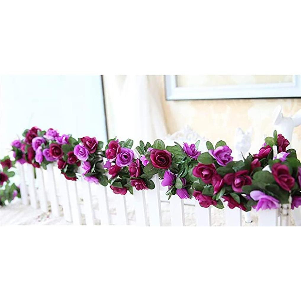 Guirnalda Artificial Lannu 2.5m Rosas Púrpura Decoración