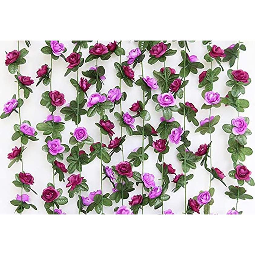 Guirnalda Artificial Lannu 2.5m Rosas Púrpura Decoración