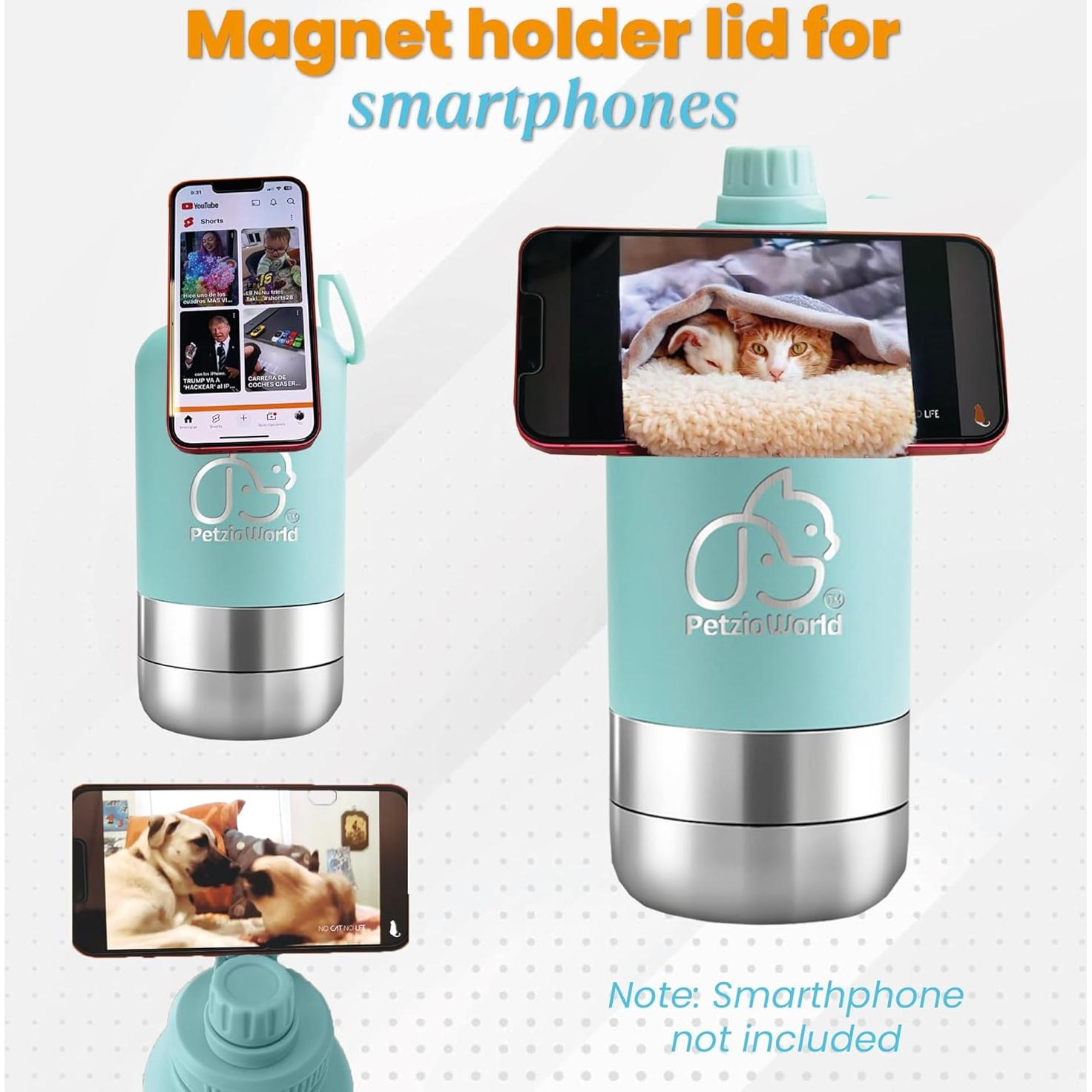 Botella de Agua Portátil PetzioWorld 0.95L con Cuencos Plegables