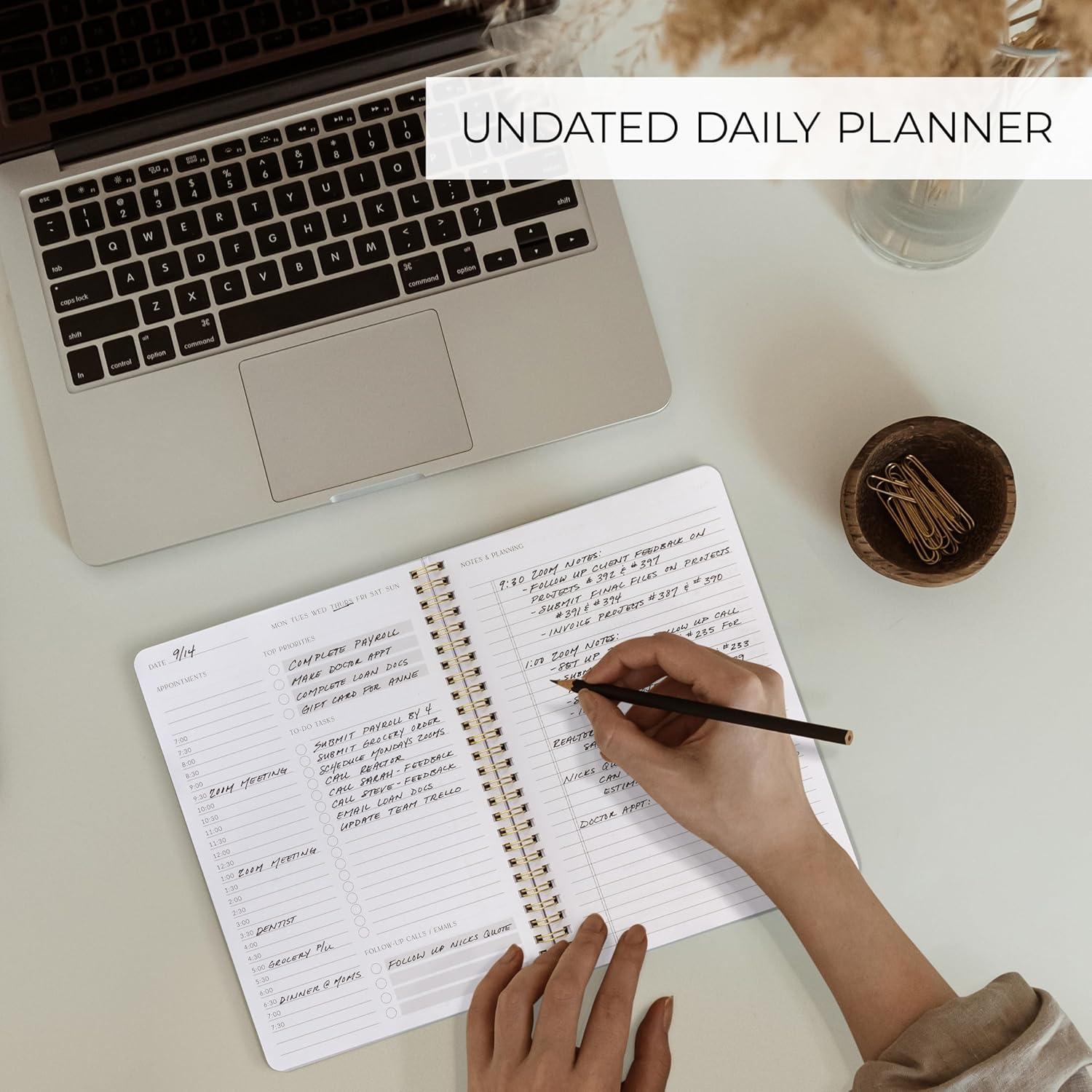 Planificador Diario ZICOTO Azul Polvoriento 160 Páginas