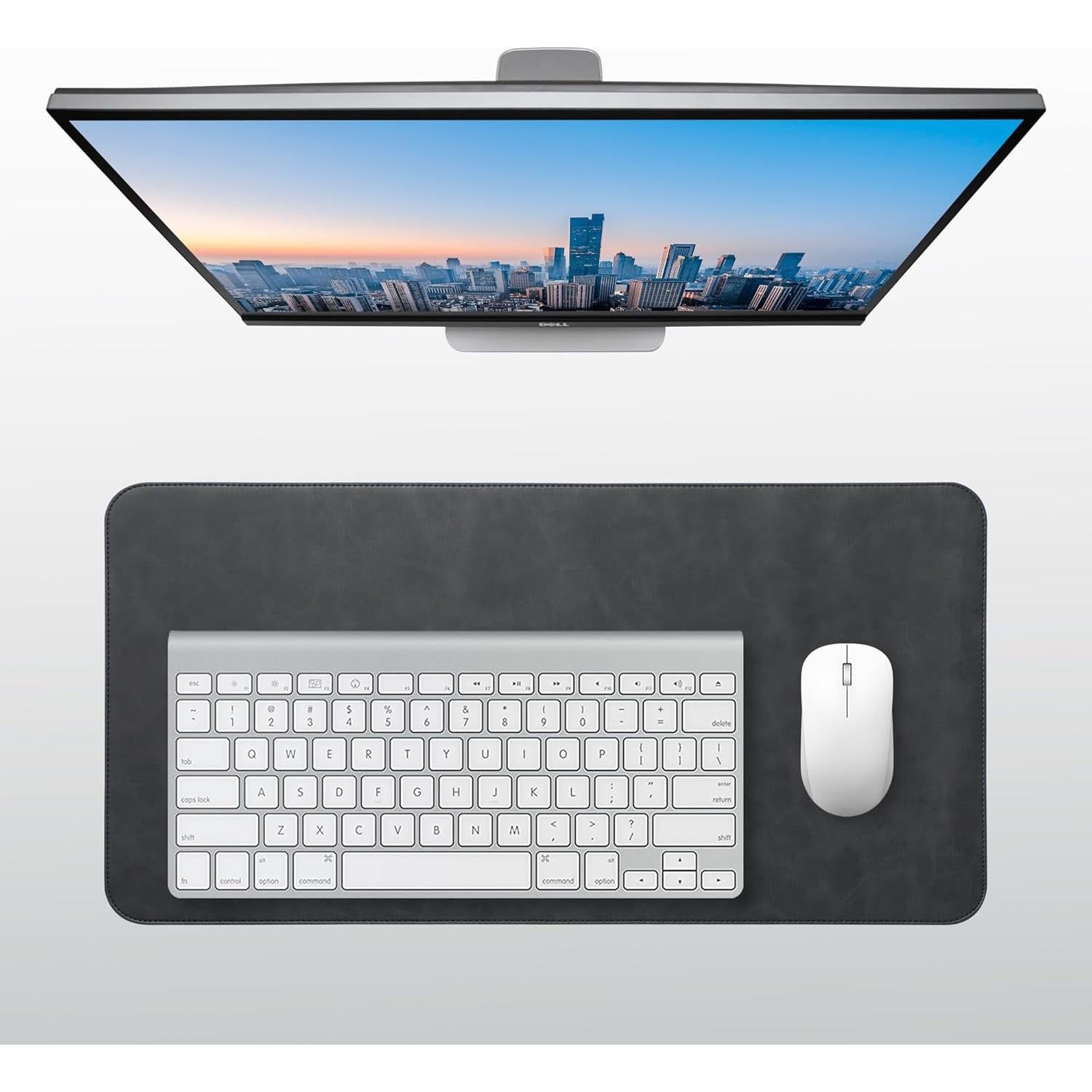 Almohadilla de Escritorio ElecMosWN de Cuero PU Negro 69.85x34.8cm