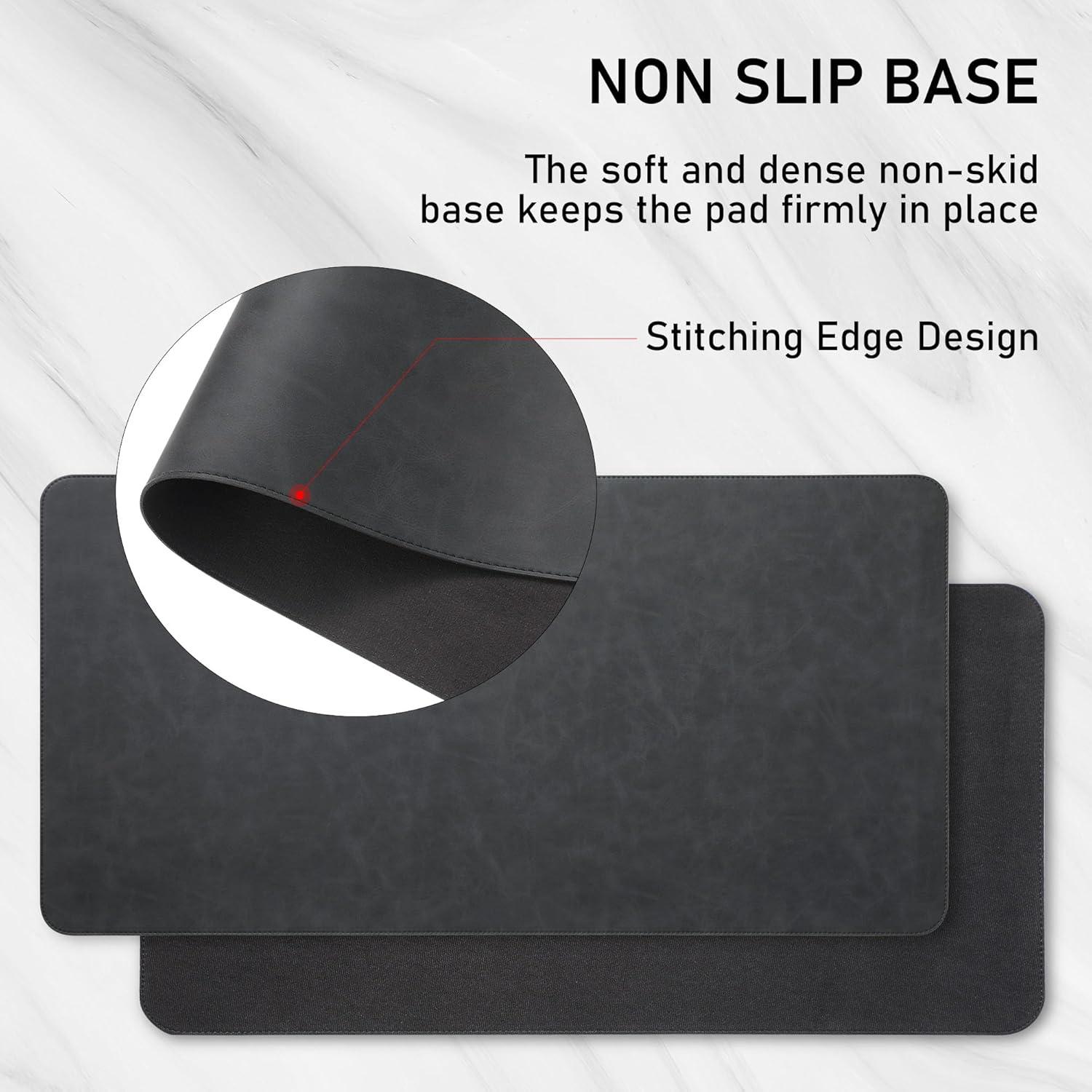 Almohadilla de Escritorio ElecMosWN de Cuero PU Negro 69.85x34.8cm