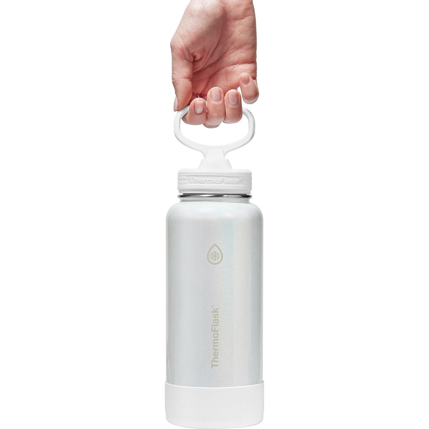 Botella de Agua Aislada ThermoFlask 32 oz Acero Inoxidable Blanco
