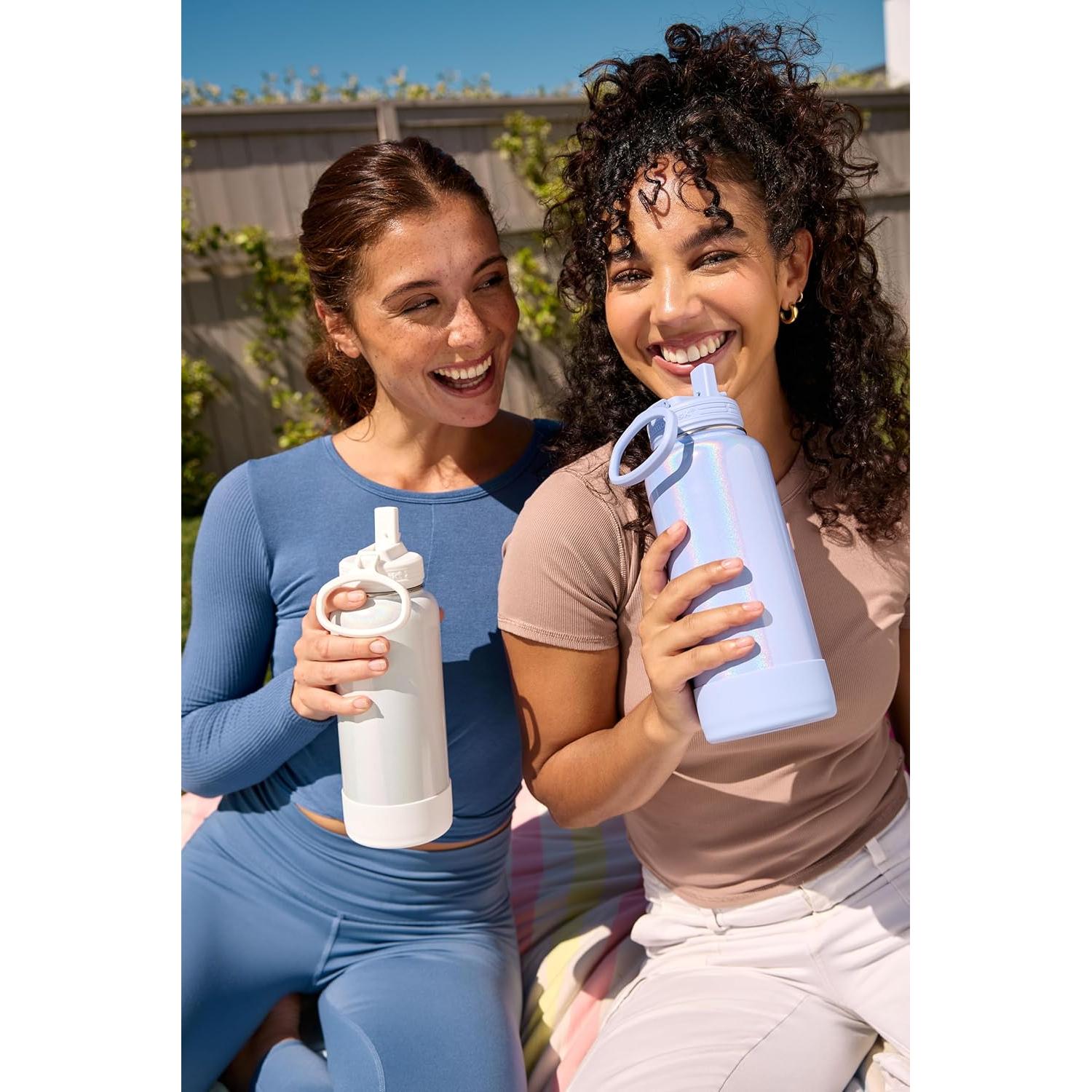 Botella de Agua Aislada ThermoFlask 32 oz Acero Inoxidable Blanco