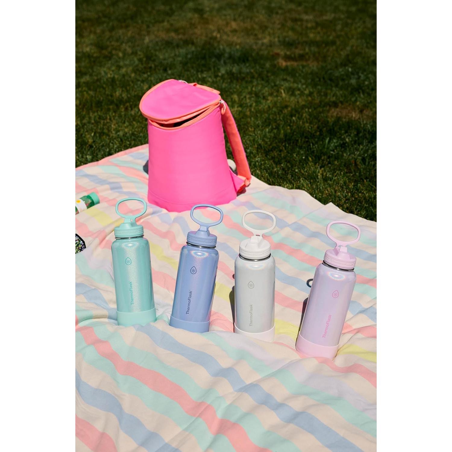 Botella de Agua Aislada ThermoFlask 32 oz Acero Inoxidable Blanco