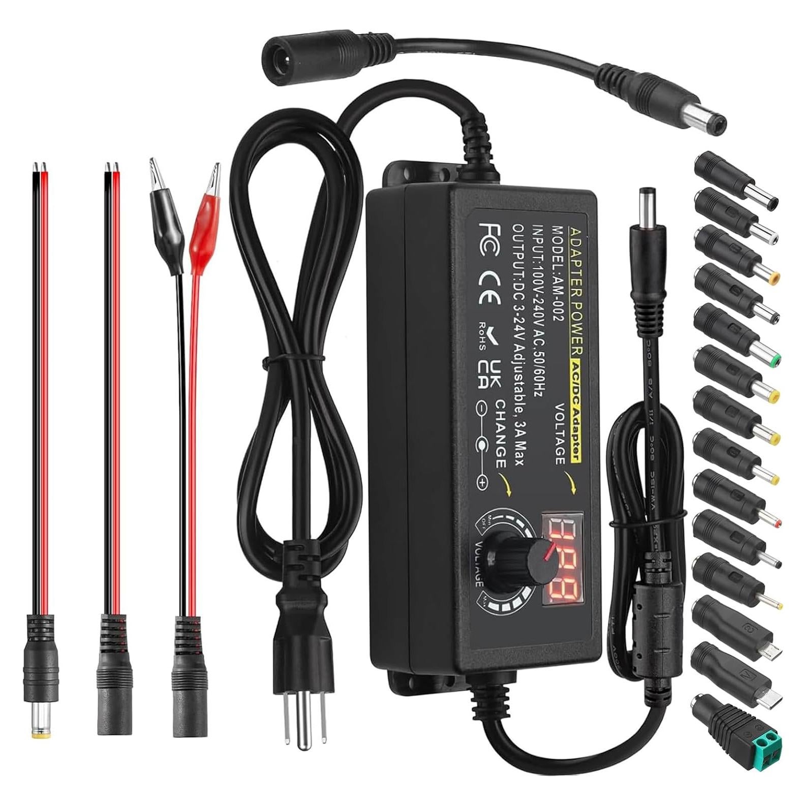 Adaptador de Poder Ajustable TOUS 3V-24V 3A 72W AC/DC