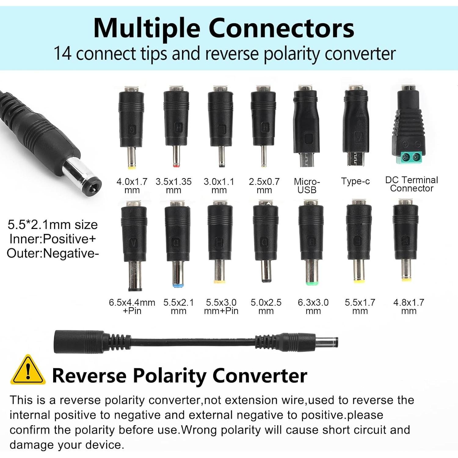 Adaptador de Poder Ajustable TOUS 3V-24V 3A 72W AC/DC