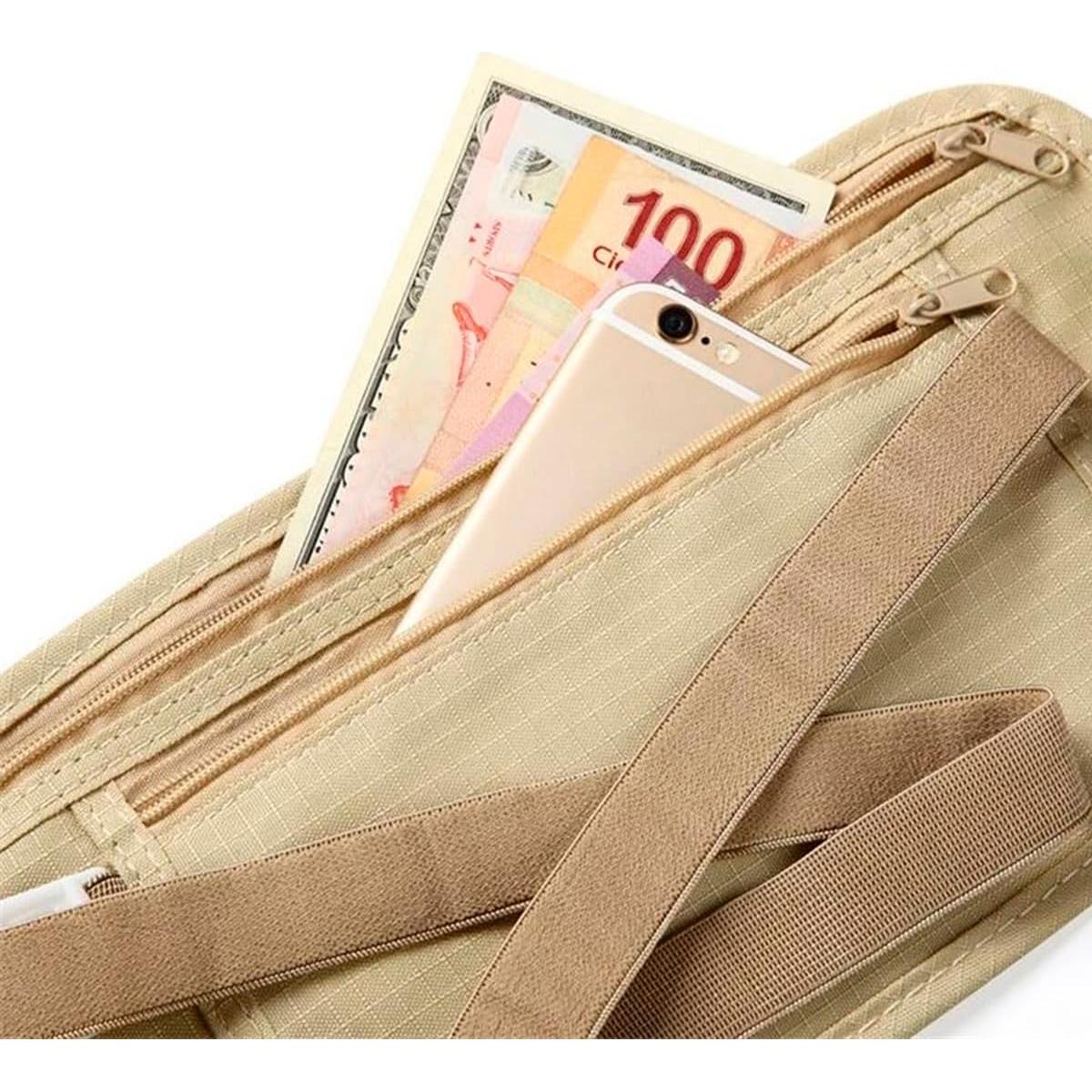 Cinturón de Dinero de Viaje Kovek Beige - Soporte Pasaporte