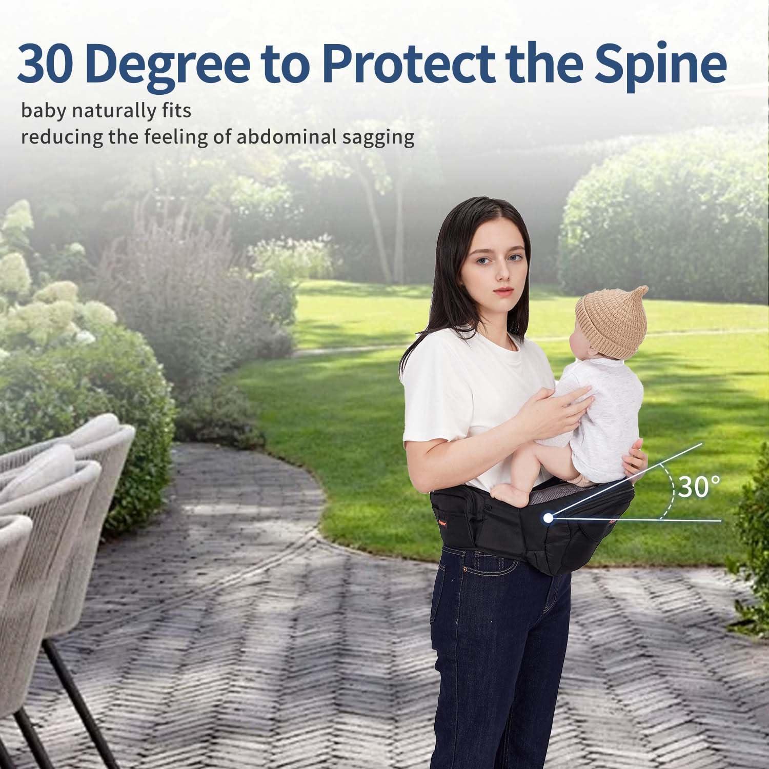Portabebés ergonómico ajustable negro 3-18 kg para bebés