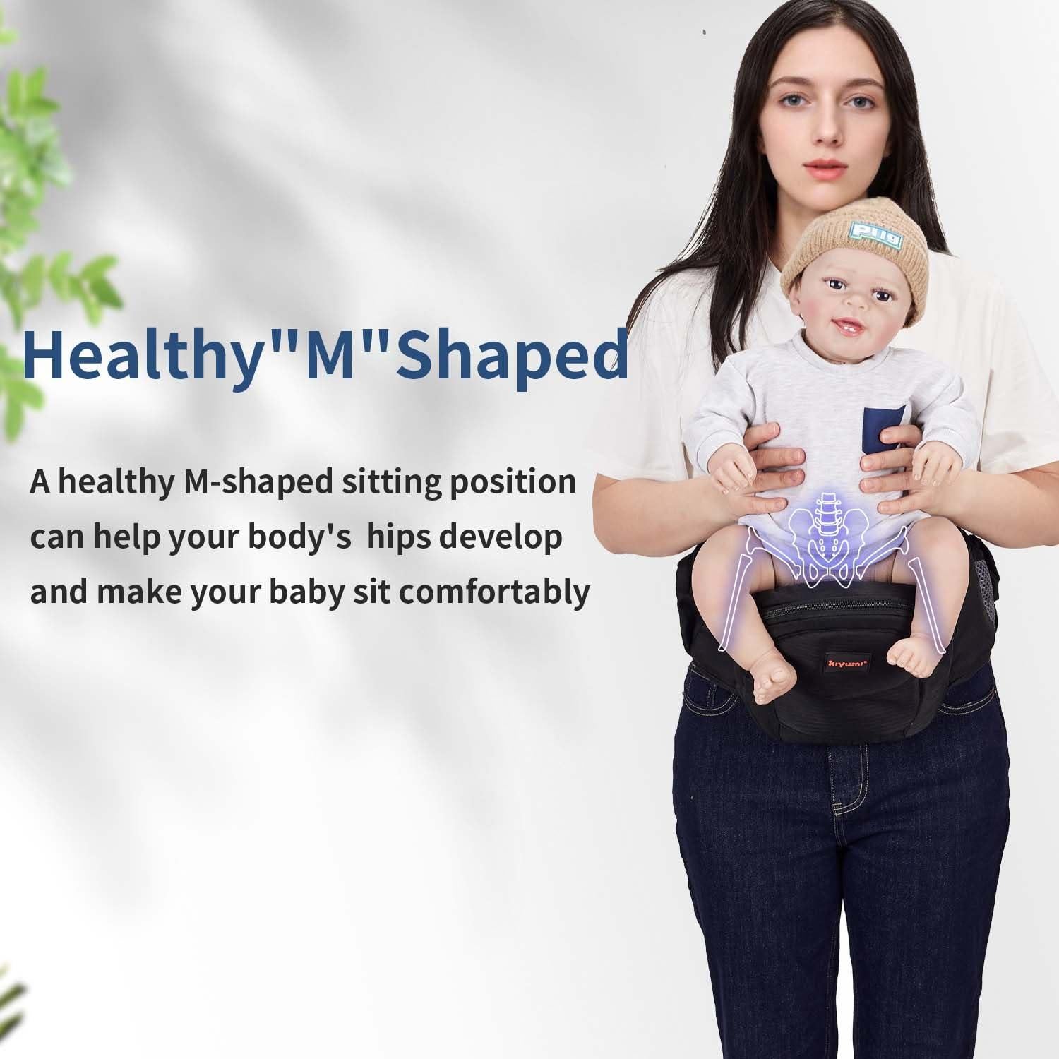 Portabebés ergonómico ajustable negro 3-18 kg para bebés