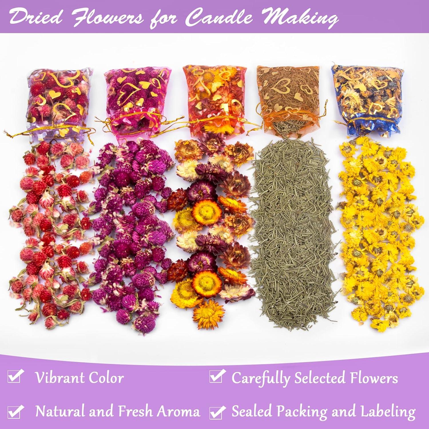 Kit de Flores Secas Naturales DreamdaMoonnly - 9 Bolsas 10g