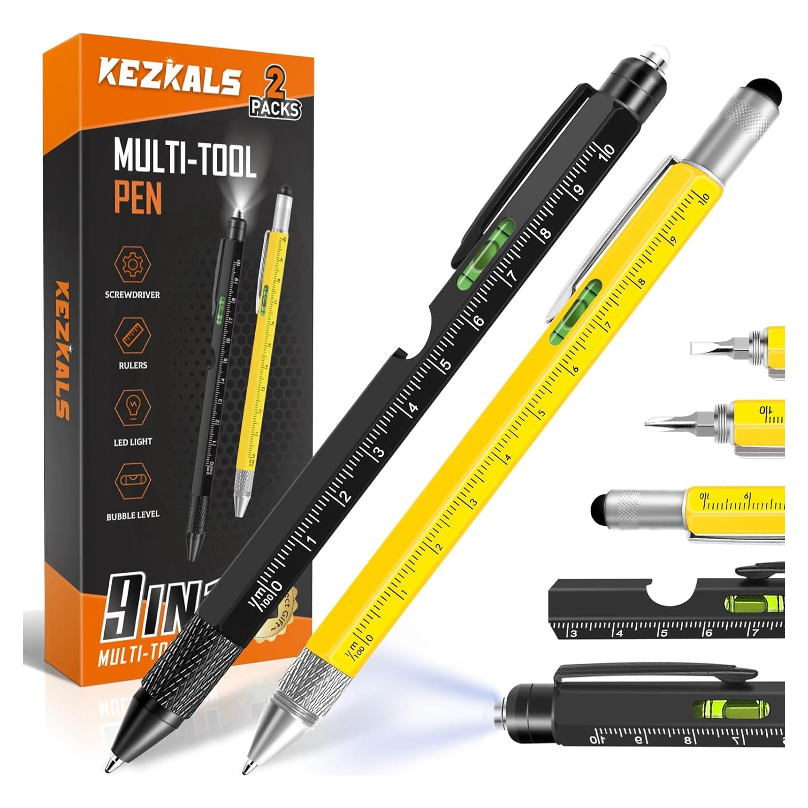 Set de Bolígrafos Multiherramienta 9 en 1 KEZKALS - Regalos Prácticos
