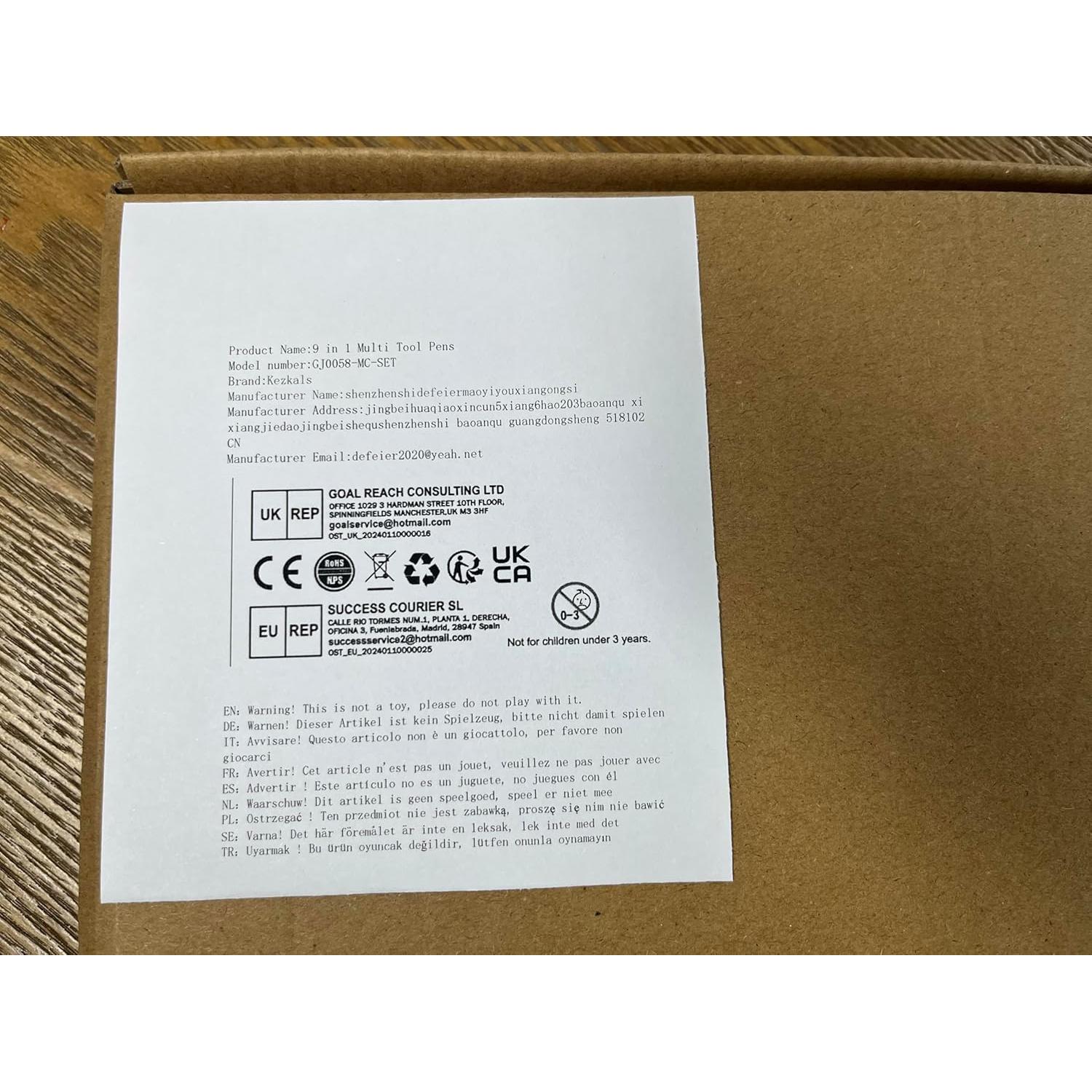 Set de Bolígrafos Multiherramienta 9 en 1 KEZKALS - Regalos Prácticos