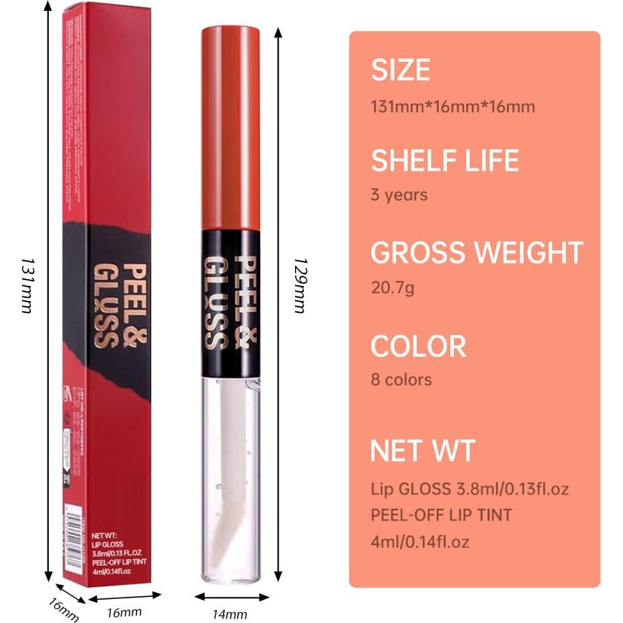 Set 2 Piezas Tinte Labial Peel Off + Aceite Labial Hxssll