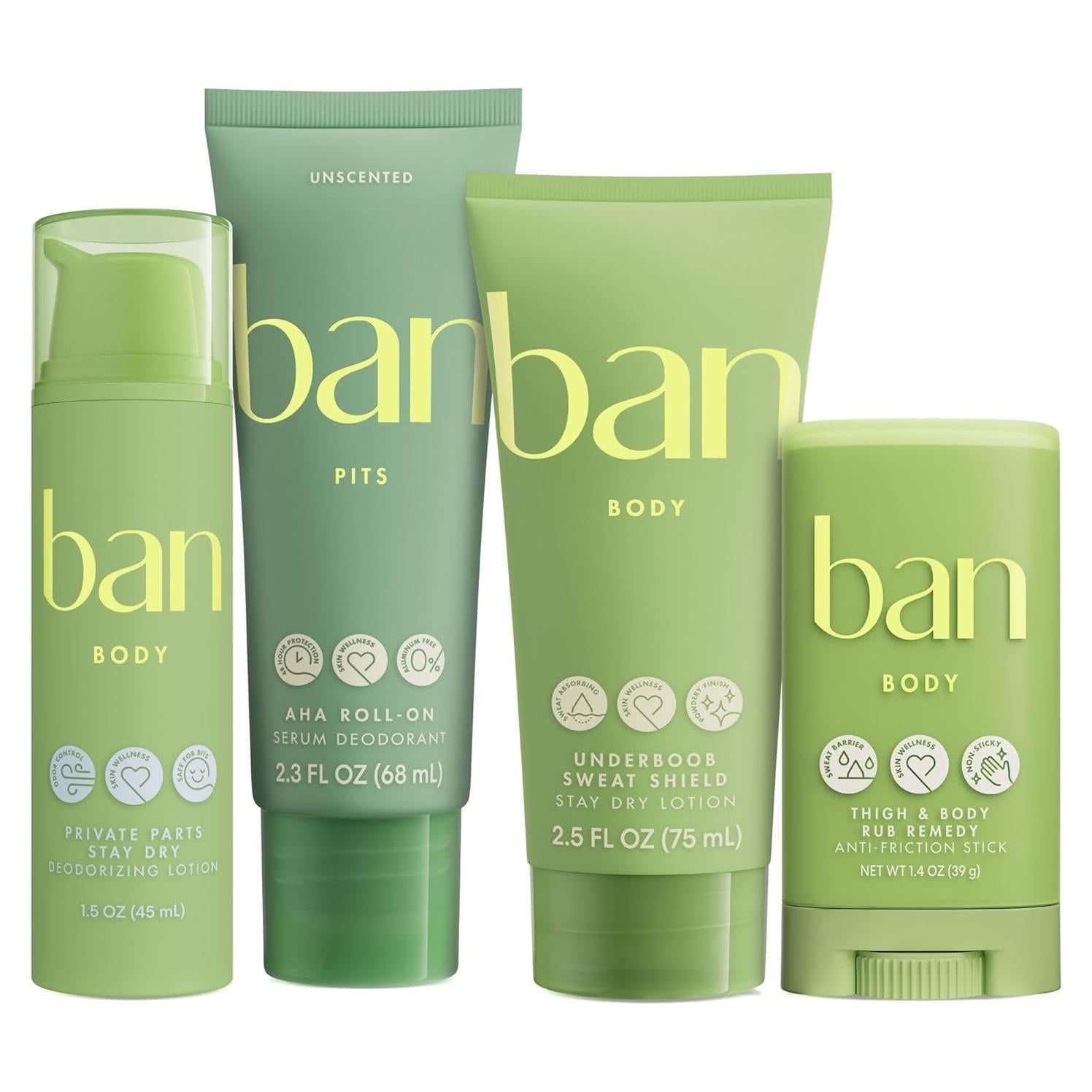 Paquete Total Cuidado Personal Ban: 4 Productos Antitranspirantes