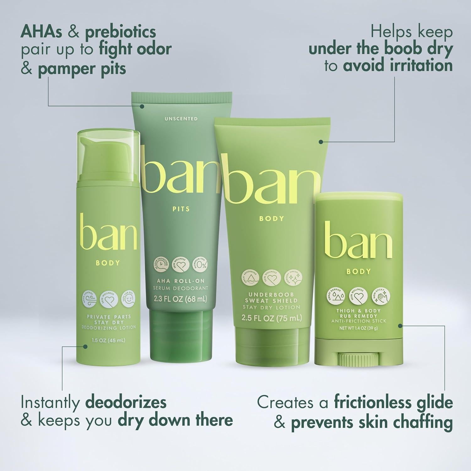 Paquete Total Cuidado Personal Ban: 4 Productos Antitranspirantes