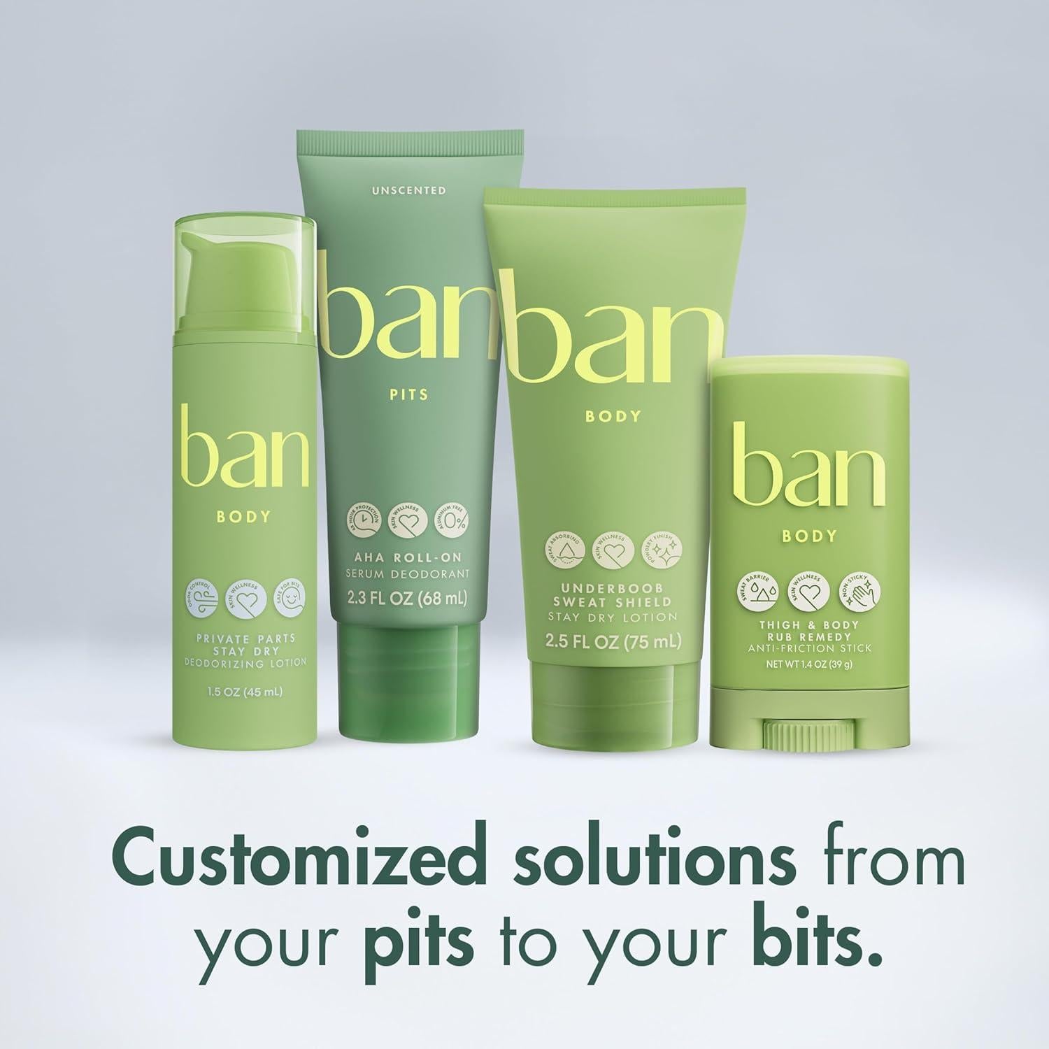 Paquete Total Cuidado Personal Ban: 4 Productos Antitranspirantes