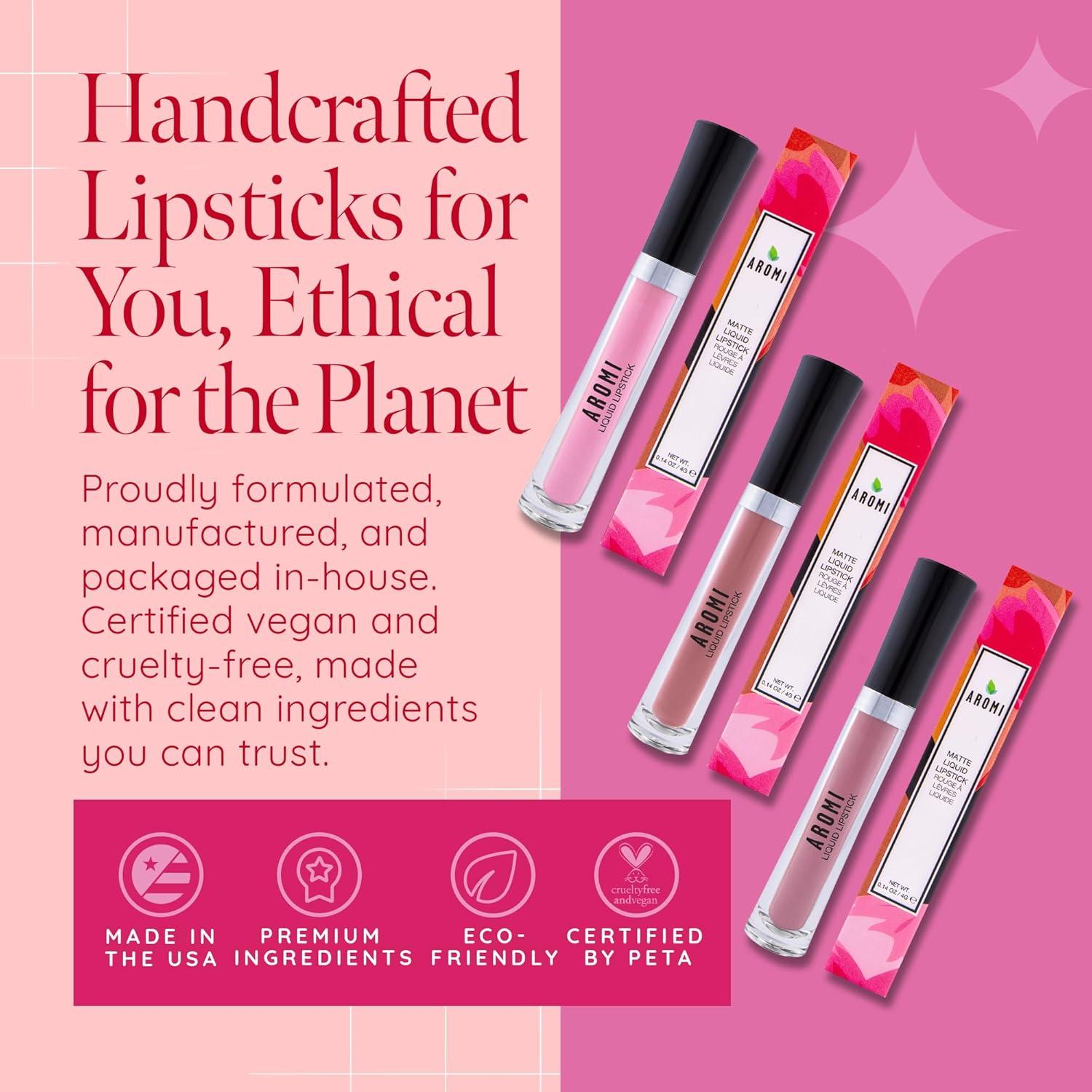 Pintalabios Líquido Mate Aromi Bebé Rosa - Vegano, Duradero