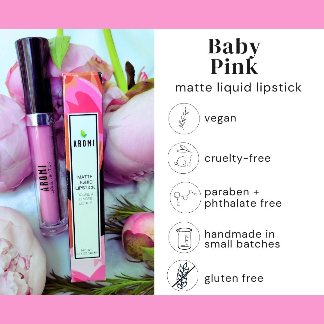 Pintalabios Líquido Mate Aromi Bebé Rosa - Vegano, Duradero