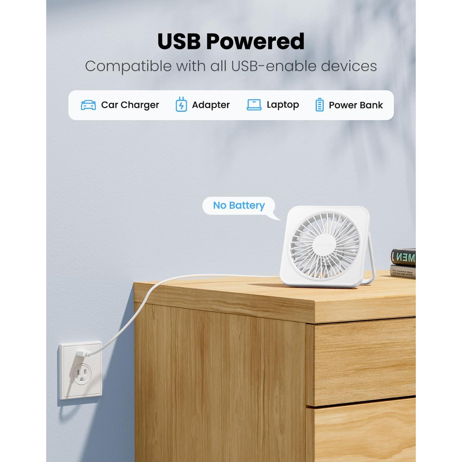 Ventilador de Escritorio Gaiatop DF-01 USB 3 Velocidades 180°