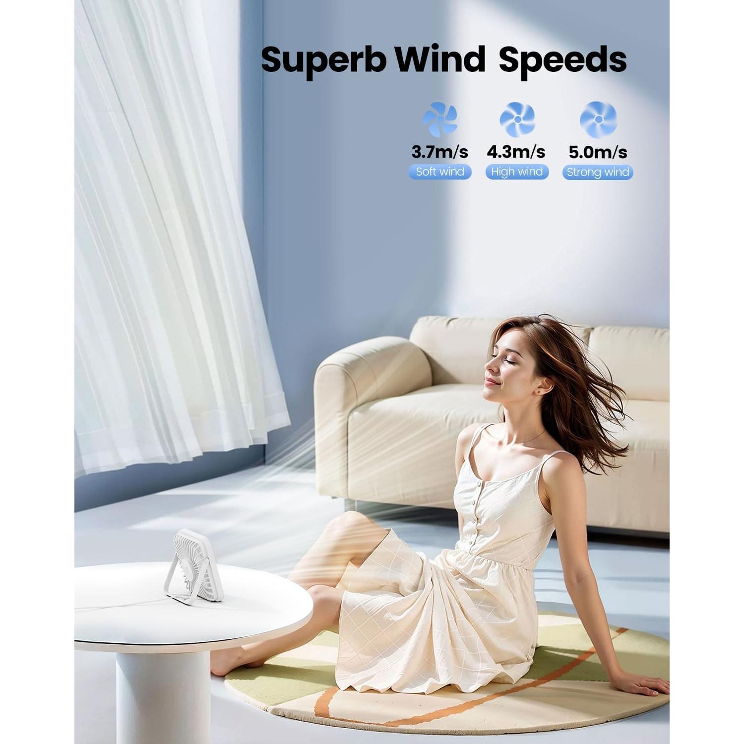 Ventilador de Escritorio Gaiatop DF-01 USB 3 Velocidades 180°