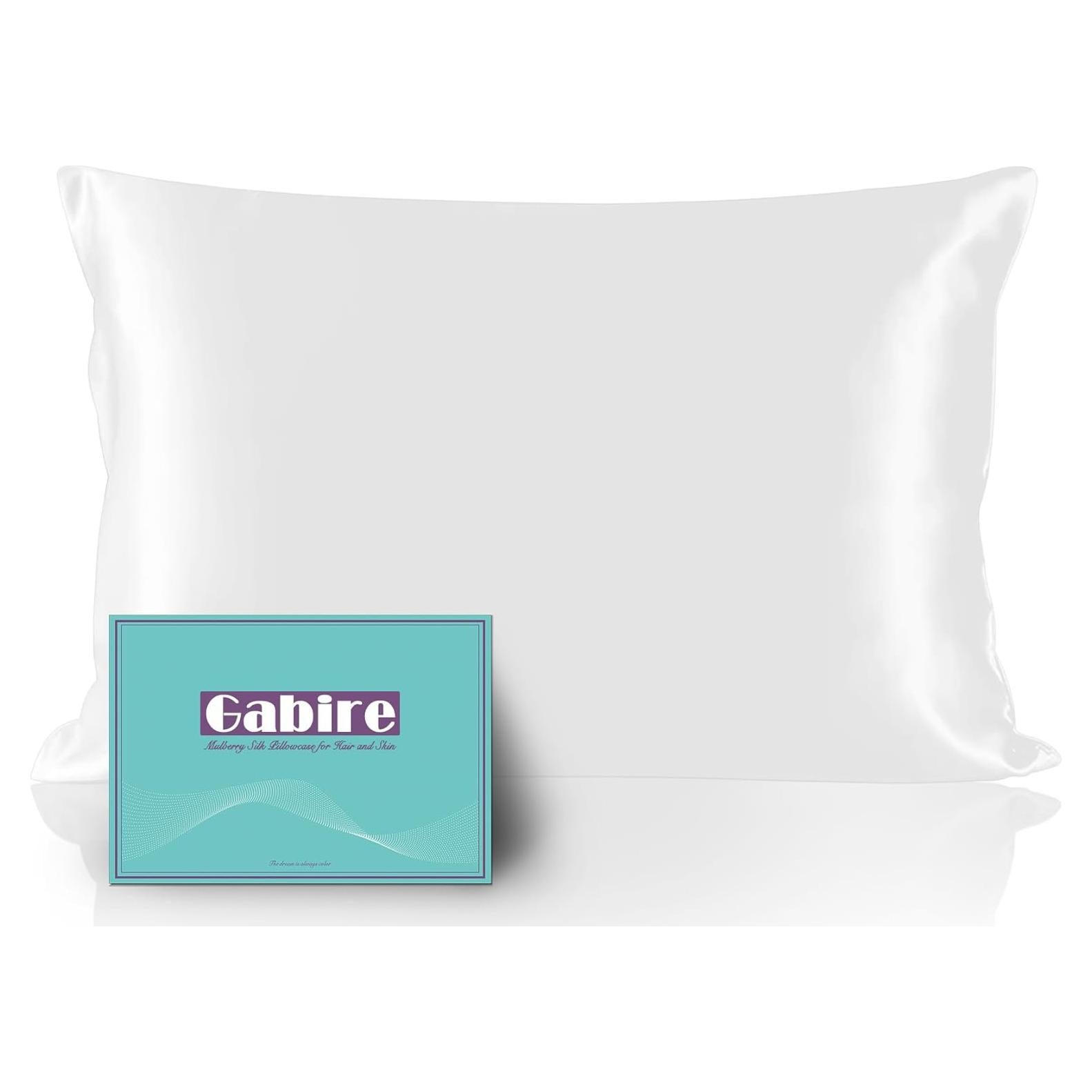 Funda de Almohada de Seda de Morera Gabire Estándar Blanca 66x50.8cm