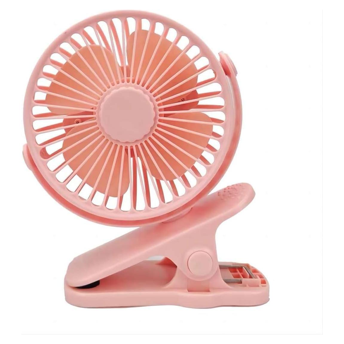 Ventilador de Clip KONPWAY 10 cm Recargable Rosa