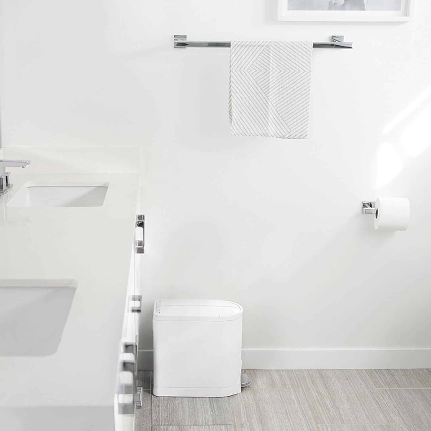 Basurero de Paso 10L simplehuman Tapa Mariposa Acero Blanco