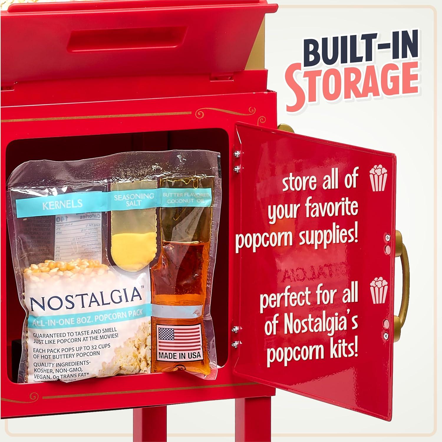 Máquina de Palomitas Nostalgia - Carrito Vintage 10 Tazas