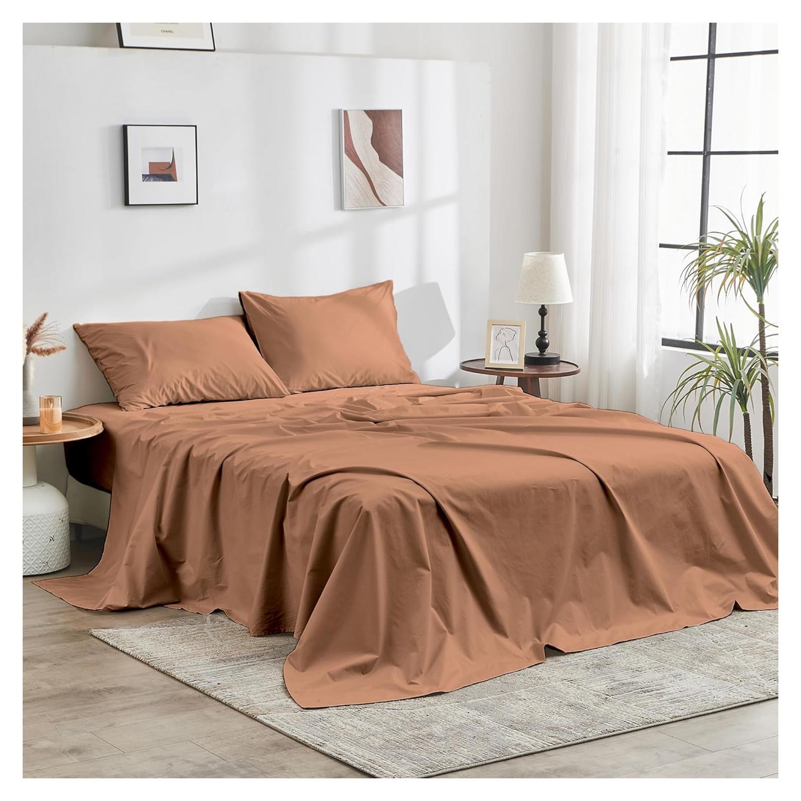 Sábana Superior DOZ de SIJO Algodón Orgánico 300 Hilos Doble/Reina